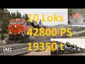 42800PS, 10 Loks und 19350 Tonnen Zug am Mullan Pass // Monster // 10 locos with 42800 hp - Alex E