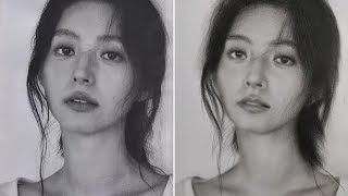 Draw a Portrait of Beautiful Girl with Charcoal Pencil || Realistic Portrait Drawing