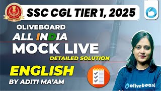 Oliveboard 1 - 2 Feb SSC CGL Tier 1 Live Mock Test With Solutions | SSC CGL English Mock Test 2025