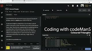 Codewars 7 kyu Coloured Triangles JavaScript