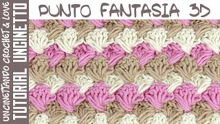 Tutorial Punto Fantasia 3D ad Uncinetto - Punto Drappeggio (sub. Eng. y Esp.)