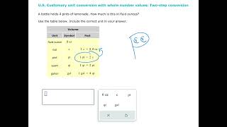 US customary conversion with whole number values - 2 step (ALEKS examples)