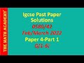 0580/42/FEB/MAR/2022/Q 1-6/Worked Solutions/IGCSE Maths Paper 4/Fully explained Marking Scheme