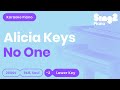 Alicia Keys - No One (Lower Key) Karaoke Piano