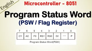 Program status word PSW register in 8051 microcontroller | Bit structure and flags