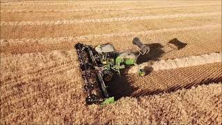 Drone video of swathing Wheat - John Deere W150