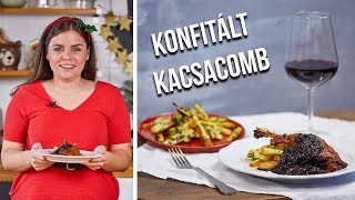 Konfitált kacsacomb áfonyás-vörösboros chutney-val és sült paszternákkal