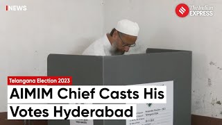 Telangana Election 2023: AIMIM President Asaduddin Owaisi Casts Vote In Hyderabad