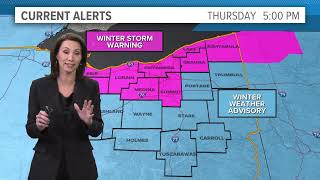 Winter Storm Warning set to begin for several Northeast Ohio counties: What you can expect
