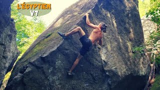 L'Égyptien (V7) | Val-David Bouldering