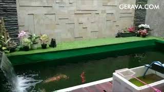 Taman Belakang Rumah Dengan Kolam KOI Minimalis