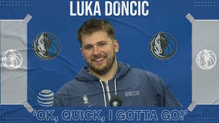 'Ok, quick, I gotta go!' - Luka Doncic didn't have much time for questions after beating the GSW 🤣