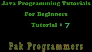 Java Urdu Programming Tutorial 7 Math Operators