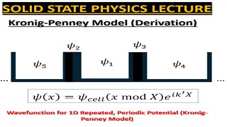 Solid State #Lecture 1.6: Kronig-Penney Derivation and Intro to Brillouin Zone Conditions