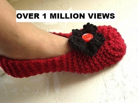 Knitted slippers for beginners, free knitting video for unisex slippers for men or women. Knitted slippers for beginners, free knitting video for unisex slippers for men or women.