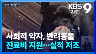 사회적 약자, 반려동물 진료비 지원…실적 저조 / KBS  2024.09.30.