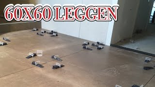 Vloertegels leggen 60x60./  Tiling the floor with 24''x24'' P#4ep3