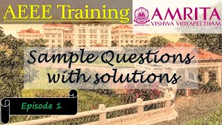 AEEE Question Paper Worksheet | Previous Year Question with Step-by-Step Solution | Episode 1