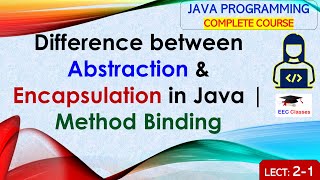 L2-1: Difference between Abstraction & Encapsulation in Java | Method Binding | Java Programming