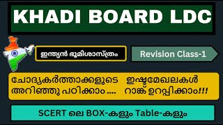 PSC ചോദ്യകർത്താക്കളുടെ ഇഷ്ട മേഖലകൾ |SCERT പാഠപുസ്തകങ്ങളിലെ Box & Tables | Indian Geography | Part -1