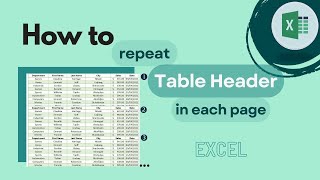 How to repeat a table header in Excel (when printing)