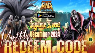 Ninja Academy New Redeem Code 🎁 December 2024🔥Ninja Academy Global Naruto RPG - android