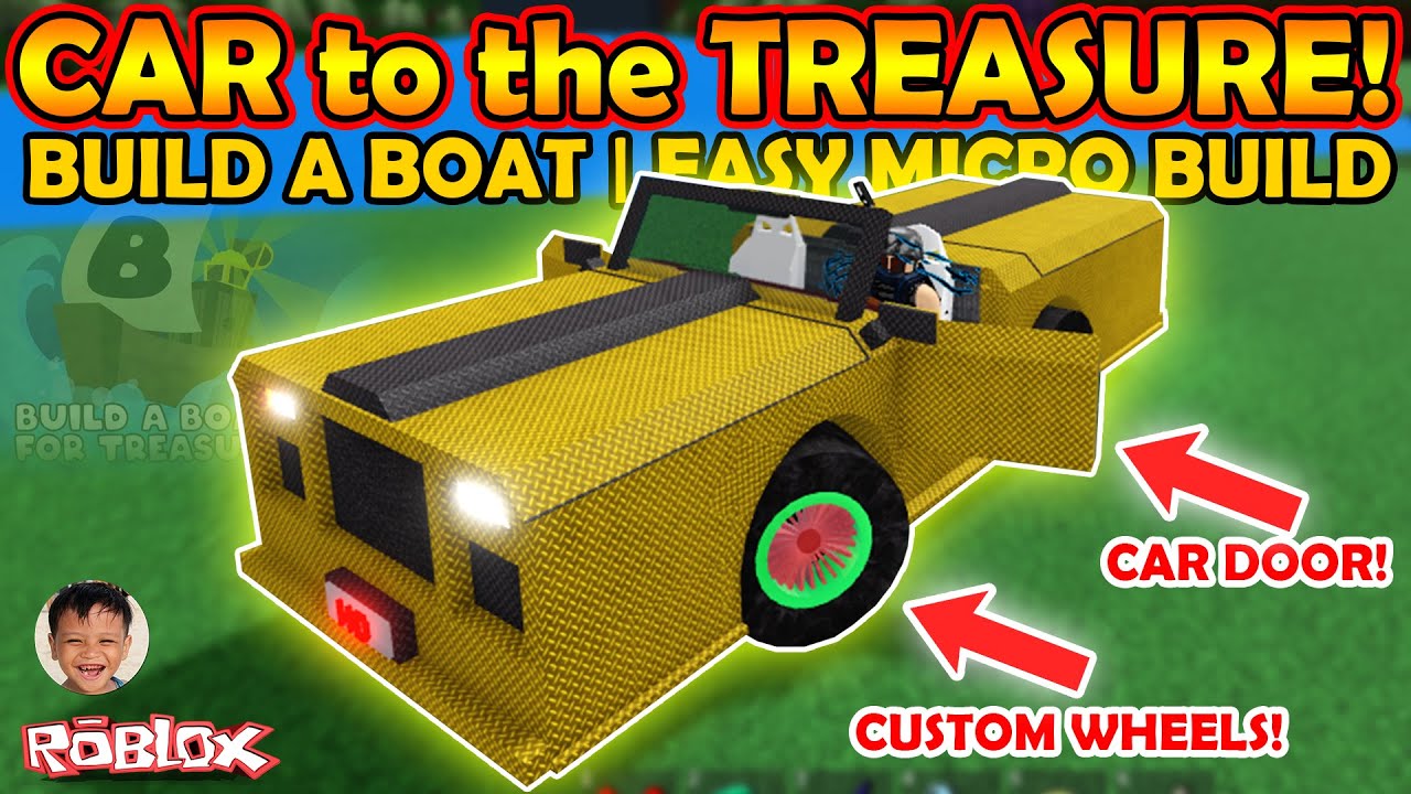 Roblox Build A Boat For Treasure! Driving A Cool Car! Functional Door ...