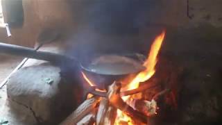 Cooking traditional Asian food ll Nepali Dhido ll Primitive lifestyle ll Village life