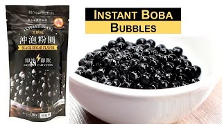 BOBA Pearls/Bubbles | How to Cook Black Tapioca Pearls | WuFuYuan Instant Pearl (Brew in 2 Minutes)