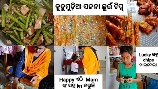 #ଏମିତି ଥରେ କୁଡ଼ୁମୁଡ଼ିଆ ସଜନା ଛୁଇଁ ଚିପ୍ସ୍ ବନାନ୍ତୁ ନା//Lucky ଆଜି kn କାମ କରୁଛି//Lucky Happy Lifestyle