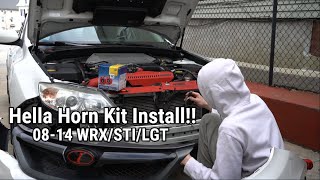 V2 Hella Horn Kit 08-14 WRX / STI / LGT Install!!