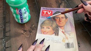 Gum Chewing ASMR Magazine Flipping Gentle Whispering | Vintage TV Guide