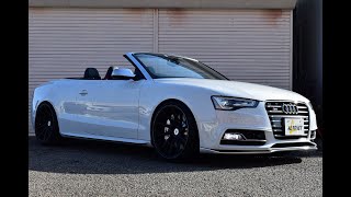 平成25年 後期 アウディ S5カブリオレ【ベースグレード】VOSSEN20インチAW KW車高調 社外カーボン調リップスポイラー 本革シートヒーター 純正HDDナビ オートネット 新潟 中古車情報