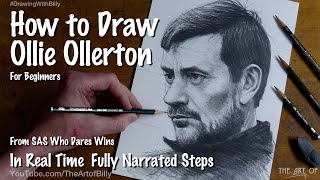 How to Draw Ollie Ollerton's Portrait for Beginners (From SAS Who Dares Wins small)