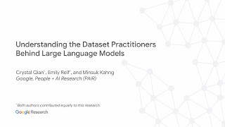 CHI LBW '24 Presentation: Understanding the Dataset Practitioners Behind Large Language Models