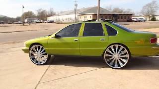 WhipsMostWanted:  Lime Green Chevy Caprice on 28's