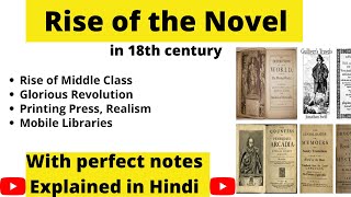 Rise of the novel in 18th century in English literature in Hindi | Thinking Literature | UGC-NET