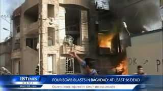 Four bomb blasts in Baghdad: at least 56 dead