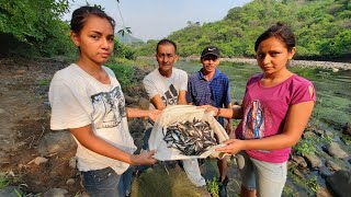 Encontramos a don Alfredo y sus hijas Pescando chimbolas