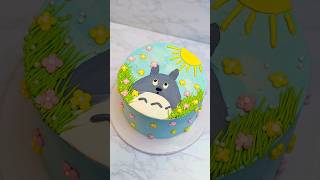 my neighbor Totoro Cake #cakedecorating #voiceover #baking #cake #totoro