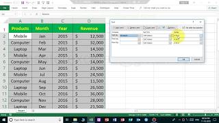 Multi sorting in MS Excel 2019