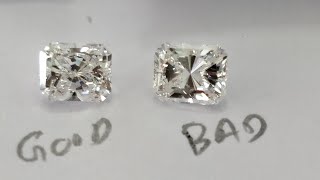 Radiant cut diamond good vs bad make comparision