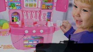 playing in Restaurant with Kitchen Toys Kids smile TV