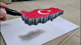 3d Türkiye haritası çizimi / 3d çizim / üç boyutlu çizimler