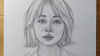 Learn to draw a girl's face using loomis method | drawing tutorial