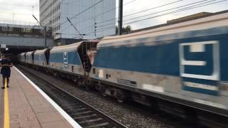 RARE - GWR HST Power Cars Top 'n' Tail 2 barrier coaches at Ealing Broadway 21/7/16