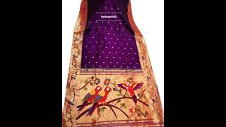 PEACOCK PARROT BROCADE PAITHANI IN STOCK