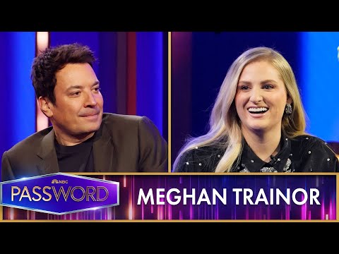 Meghan Trainor shoots the moon in a round of passwords