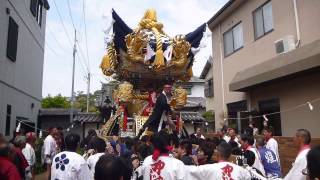 中筋西屋台　国恩祭　宵宮　社務所　屋台差し上げ