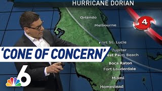 The Moment NBC 6 Meteorologist Saw South Florida Out of Hurricane Dorian 'Cone' | NBC 6